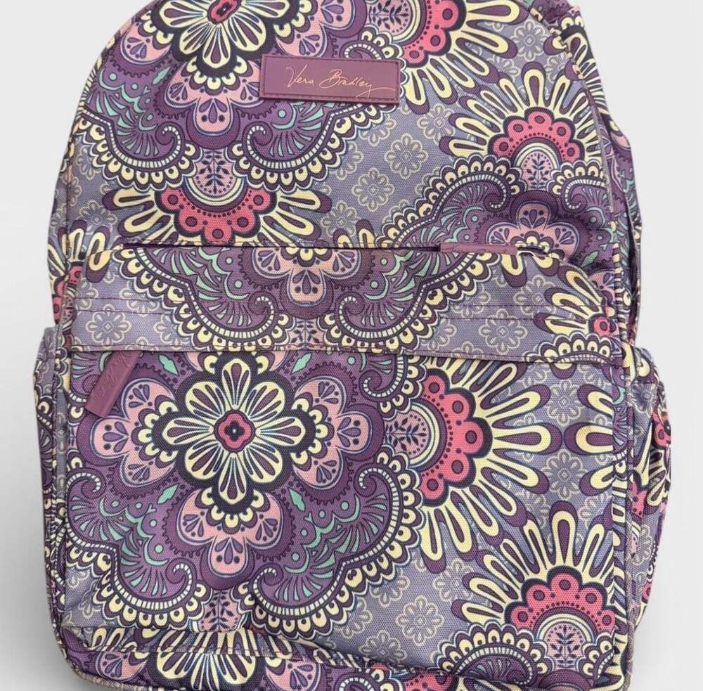 Vera Bradley Campus Backpack in Purple Floral Paisley